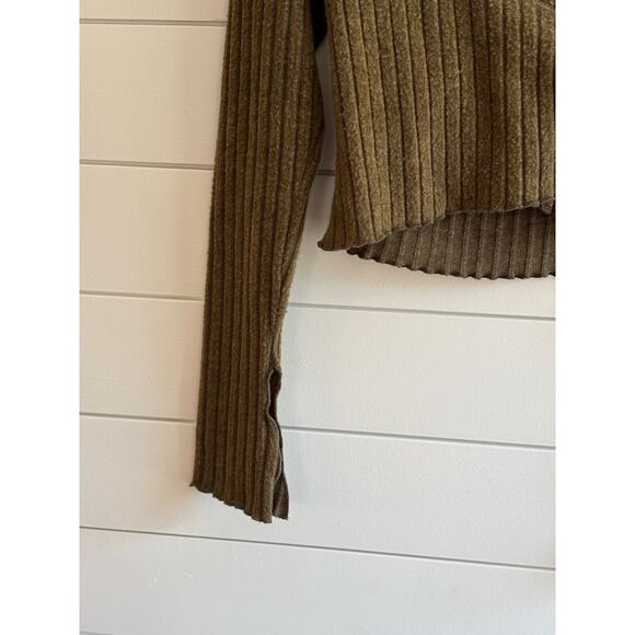 UO Out From Under Lila Brushed Rib Wrap Top | Olive Green | Women’s Small - Picture 4 of 10